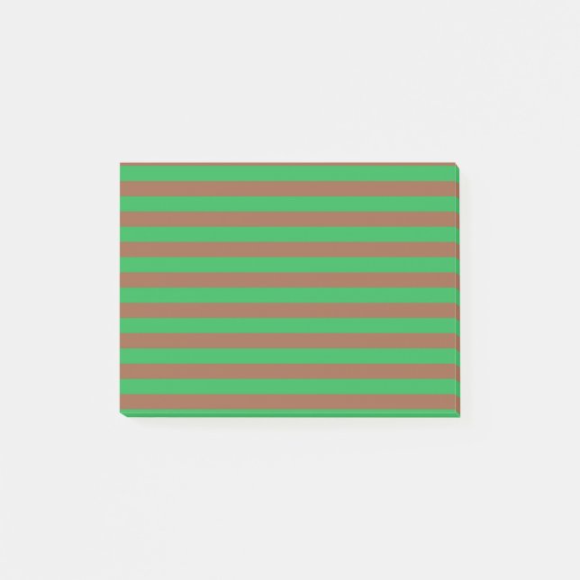 Grönt och Brown Rand Post-it Block (Framsida)