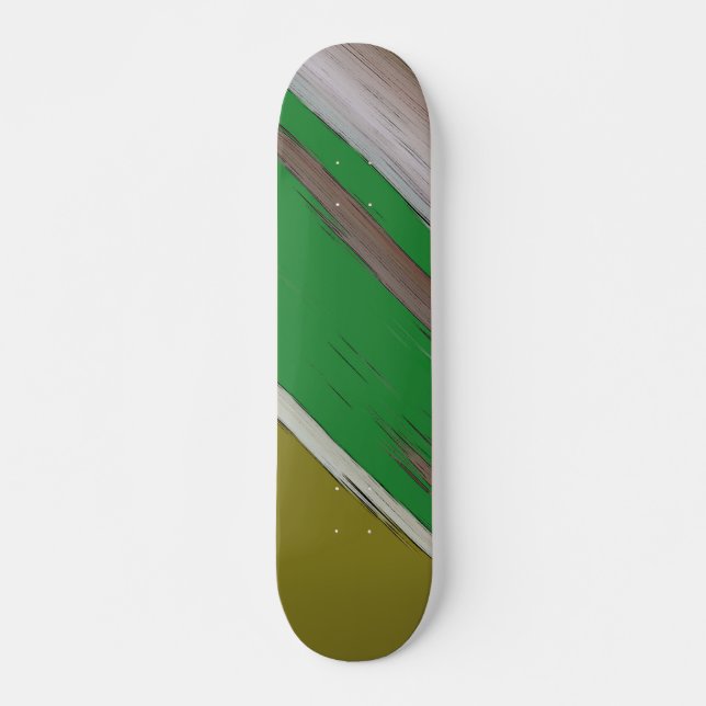 Grönt och brun diagonal Abstrakt Mini Skateboard Bräda 18,5 Cm (Framsida)