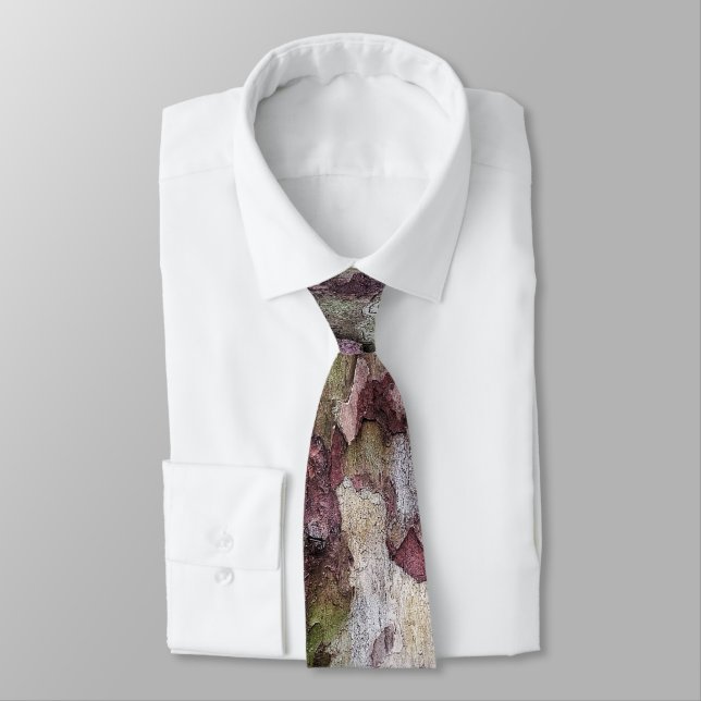 Grönt och brun kamouflage bark mönster slips (Bunden)