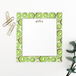 Grönt Och Brunt Kiwifruktsmönster Med Anpassad Tex Anteckningsblock