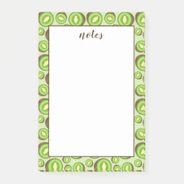 Grönt Och Brunt Kiwifruktsmönster Med Anpassad Tex Post-it Block