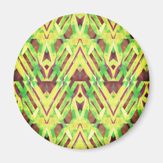 Grönt och brunt mönster magnet (Framsidan)