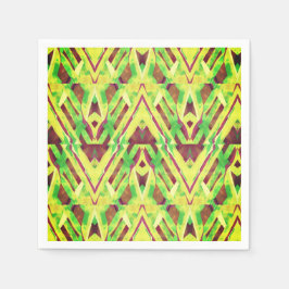 Grönt och brunt mönster pappersservett