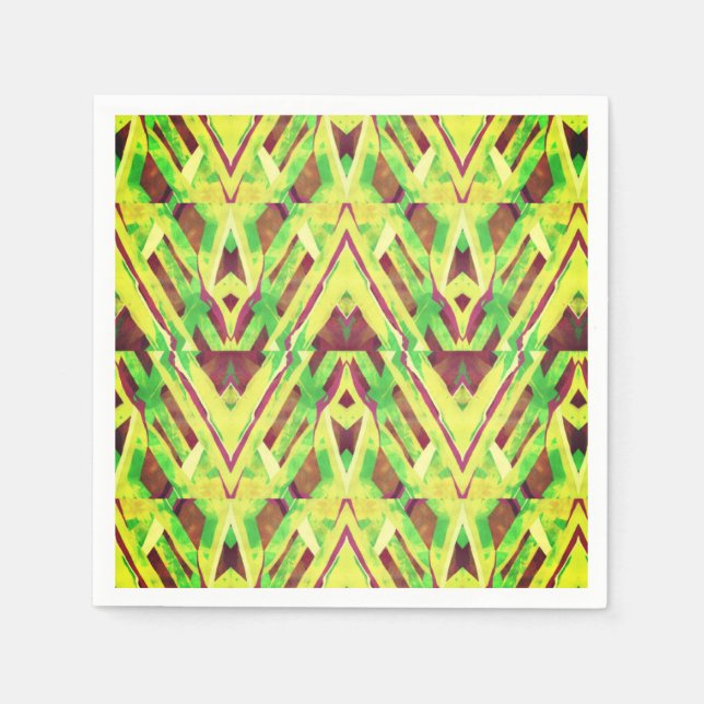 Grönt och brunt mönster pappersservett (Framsidan)