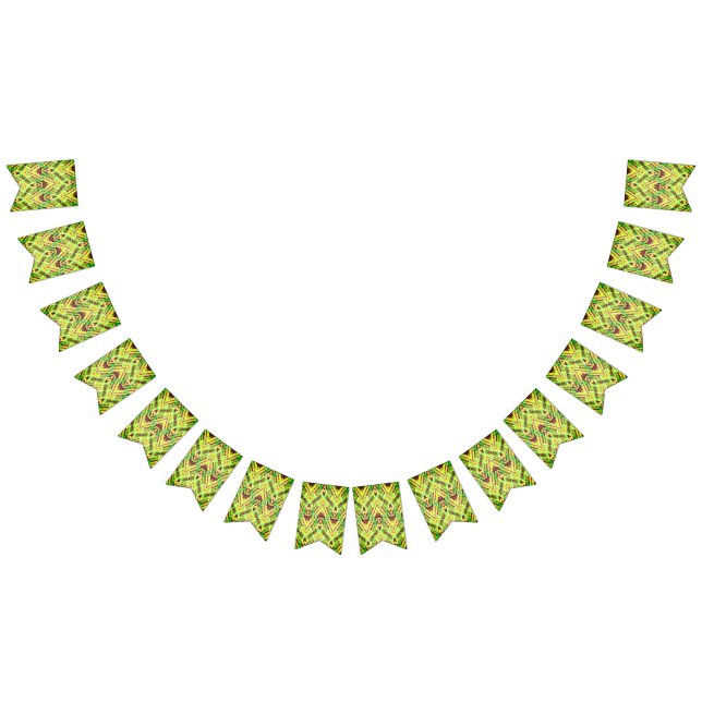 Grönt och brunt mönster vimplar (Alla)