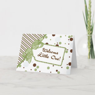 Grönt och brunt välkomstkort Ett Gratulerart kort