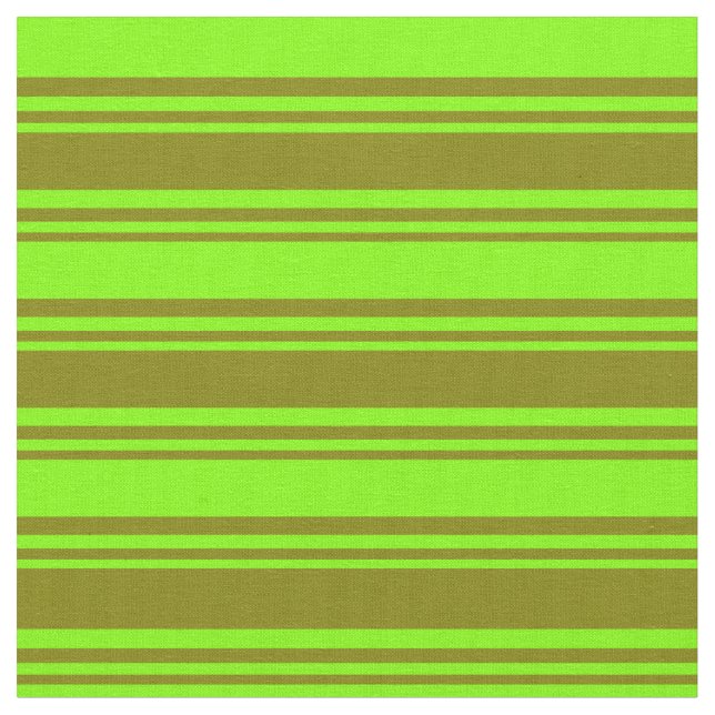 Grönt och Chartreuse Färgad Rand Mönster Tyg (Närbild)