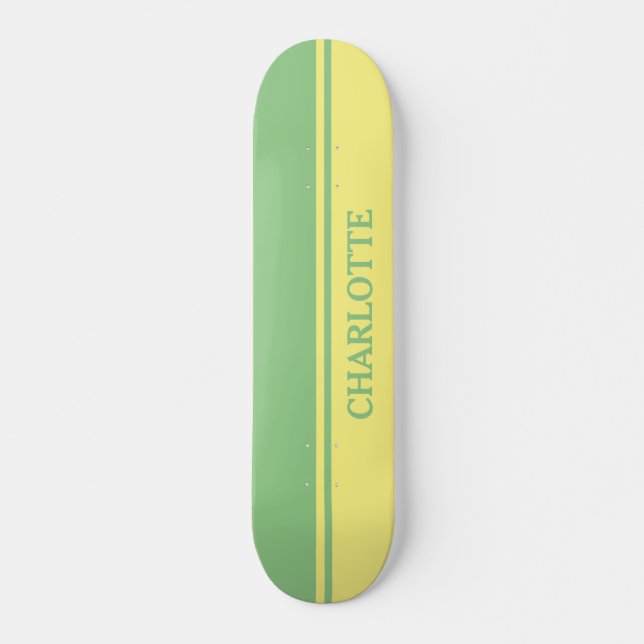 Grönt och citron mini skateboard bräda 18,5 cm (Framsida)