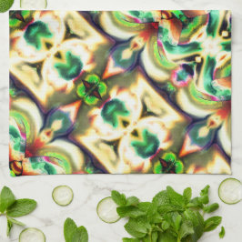 Grönt- och färgad-förhållande med råglas stil kökshandduk