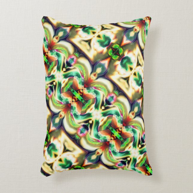 Grönt- och färgad-förhållande med råglas stil prydnadskudde (Framsidan(Vertikal))