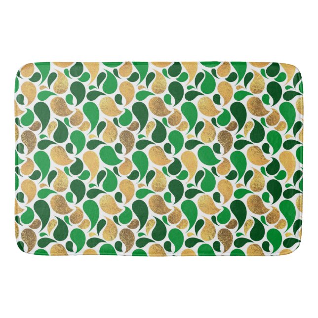 Grönt och Glitter Fusion i Mönster Badrumsmatta (Framsidan)