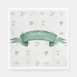 Grönt och Grått Baby Koala-Födelsedagsfesten Pappersservett