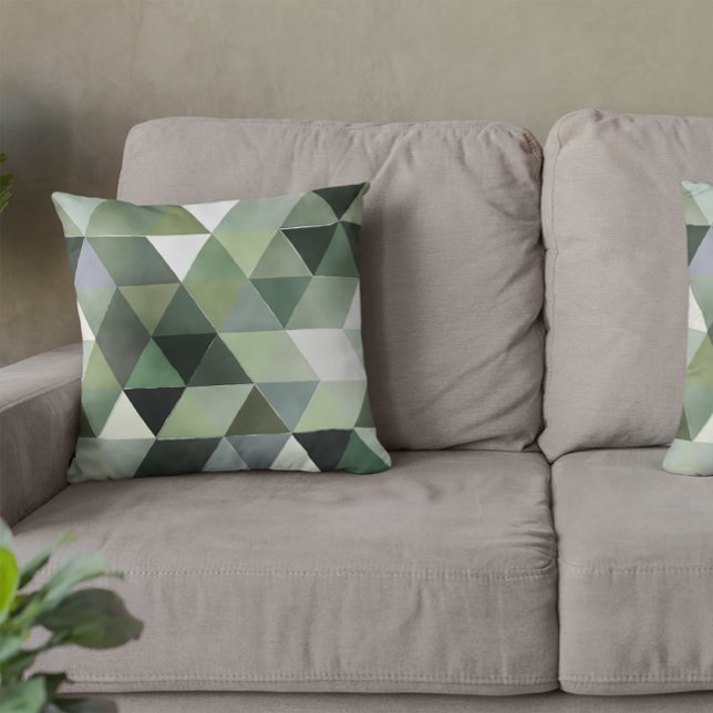 Grönt och Grått Torn Triangles Sömlösa Kudde (Skapare uppladdad)
