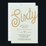 Grönt och Guld 60:e födelsedagen Inbjudningar<br><div class="desc">Chic Elegant Grönt och Guld Script 60:e födelsedagsinbjudan Dina gäster vet att detta kommer att bli ett speciellt party genom att bara tittar på inbjudan!</div>