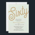 Grönt och Guld 60:e födelsedagen Inbjudningar<br><div class="desc">Chic Elegant Grönt och Guld Script 60:e födelsedagsinbjudan Dina gäster vet att detta kommer att bli ett speciellt party genom att bara tittar på inbjudan!</div>