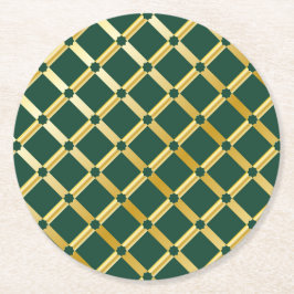 Grönt och Guld arabisk-inspirerade Pappra Underläg Underlägg Papper Rund