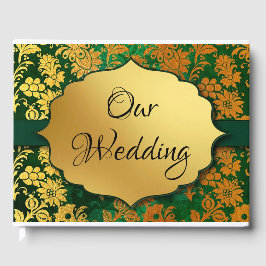 Grönt och Guld Blommigt Gästböcker