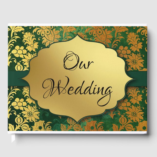 Grönt och Guld Blommigt Gästböcker (Framsida)