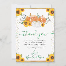 Grönt och Guld Blommigt Pumpkins Fall Wedding