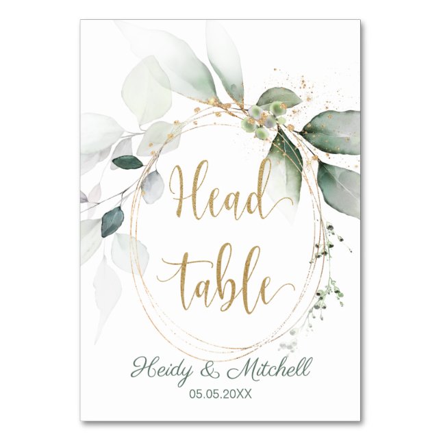 Grönt och guld, Bord, Bordsnummer (Framsidan)