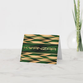 Grönt och Guld Chevron Skriv ut "Lycklig Kwanzaa" Kort