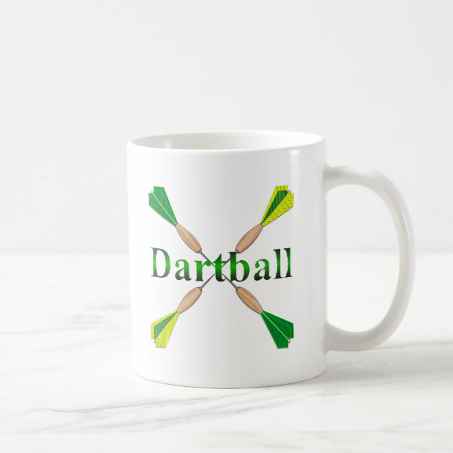 Grönt och Guld Dartball Darts Kaffemugg (Höger)