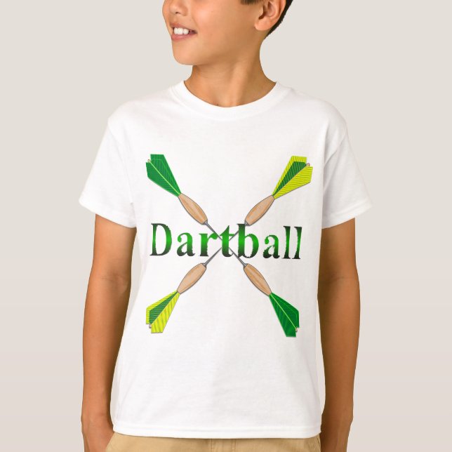 Grönt och Guld Dartball Darts T-shirt (Framsida)
