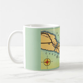 Grönt och Guld Door County Wisconsin Karta Kaffemugg