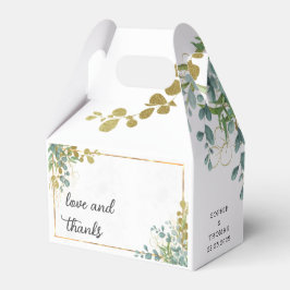 Grönt och guld eucalyptus vattenfärg presentaskar