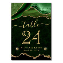 Grönt och Guld Faux Glitter Agate Bröllop