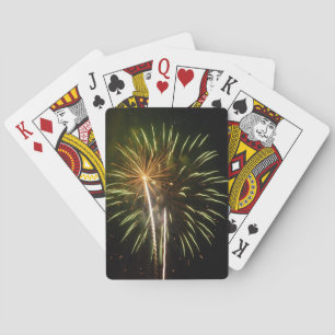 Grönt och Guld Fireworks Helgdag Firande Casinokort