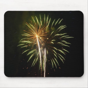 Grönt och Guld Fireworks Helgdag Firande Musmatta