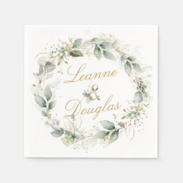 Grönt och guld folie Utandning Bröllop Pappersservett