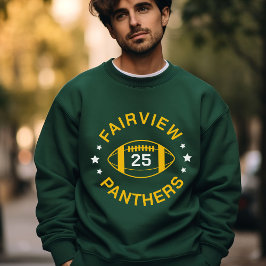 Grönt och Guld fotbollsspelare Jersey Number Lång Ärmad Tröja