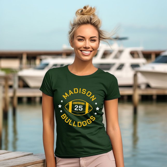 Grönt och Guld fotbollsspelare Jersey Number T Shirt (Skapare uppladdad)