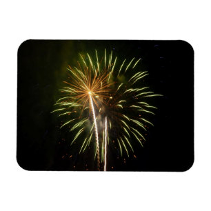 Grönt och guld fyrverkeri firande av högtid magnet