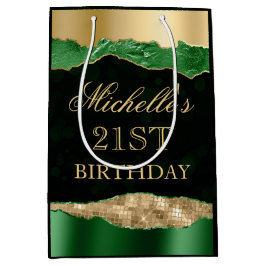 Grönt och Guld Glam Tårar Bokeh Födelsedagsfest