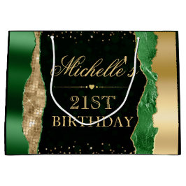 Grönt och Guld Glam Tårar Bokeh Födelsedagsfest