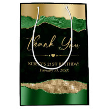 Grönt och Guld Glam Tårar Bokeh Födelsedagsfest