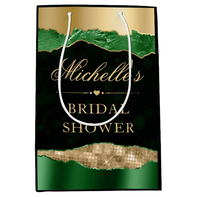 Grönt och Guld Glam Tårar Bokeh Möhippa (Framsidan)