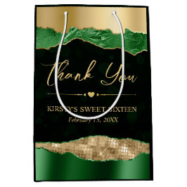 Grönt och Guld Glam Tårar Bokeh Sweet sixteen