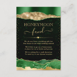 Grönt och Guld Glam Tårar Bröllop HoneyMånfond Tilläggskort