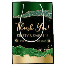 Grönt och Guld Glitter Glam Tårar Sweet sixteen