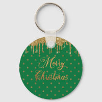 Grönt och guld glitter - god jul