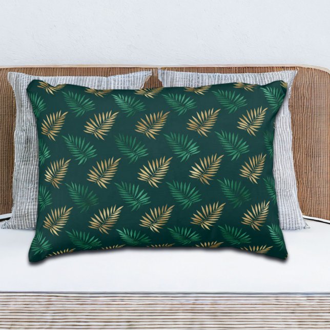 Grönt och Guld Glitter om den tropiska rundan om L Prydnadskudde (Skapare uppladdad)