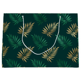 Grönt och Guld Glitter om tropiska Löv