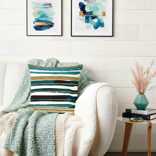 Grönt och guld glitter rand kudde