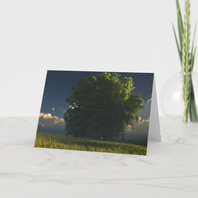 Grönt- och Guld-hälsningskort Kort (Framsida)