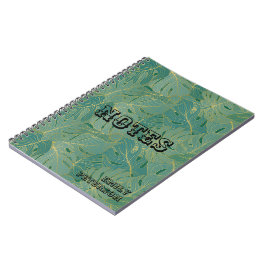 Grönt och guld handflatan löv mönster anteckningsbok