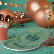 Grönt och guld handflatan löv mönster grad party